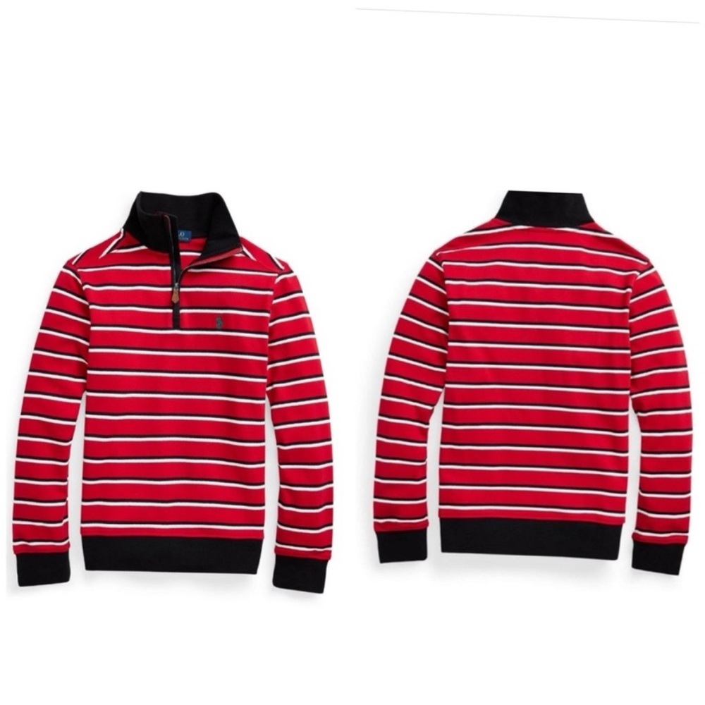 Polo by Ralph Lauren Red and Black Striped Sweater